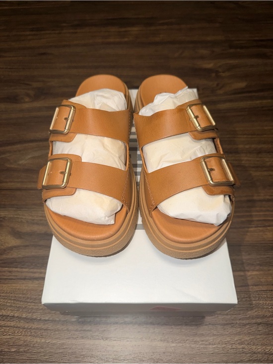 Cougar Shoes - Cougar Tan Double-Buckle Platform Sandals